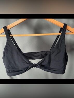 Vitamin A - Zuri Black Knot-Front Bikini Top with Double Straps EcoLux